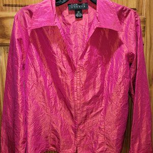 80s Silk Retro Jacket - Cover Up, Hot Pink Iridescent, Disco, 70s, 80s, Costume